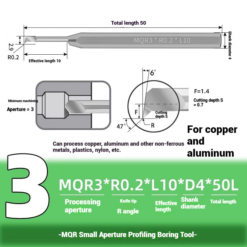 1127-Profiling Turning Tools Small Bore Boring Tools CNC Stainless Steel Aluminum MQR Turning Bore Micro Turning Tools Boring Turning Tools Shandong Denso Pricision Tools Co.,Ltd.